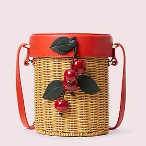 NWT kate spade Picnic Wicker Crossbody w/ Cherries